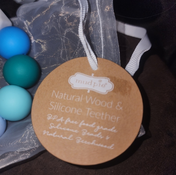 Mud pie Blue Green Silicone Teether - Picture 2 of 3